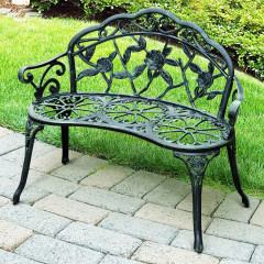 Záhradná lavička kovová | antik zelená č.3