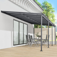 Záhradná hliníková pergola s polykarbonátom 6 x 3 m | šedá č.1