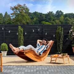 Záhradné ergonomické ležadlo | masívne akáciové drevo