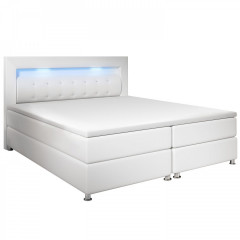 Posteľ Box Spring Montana s LED osvetlením 140 x 200 cm | biela č.3