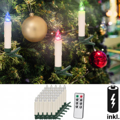 Sviečky na vianočný stromček 30 LED diód vrátane batérií | farebné č.1