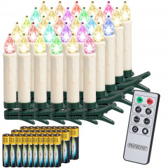 Sviečky na vianočný stromček 30 LED diód vrátane batérií | farebné č.2