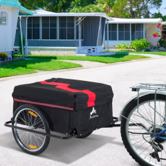 Prívesný ťažný vozík za bicykel | čierno-červený č.2