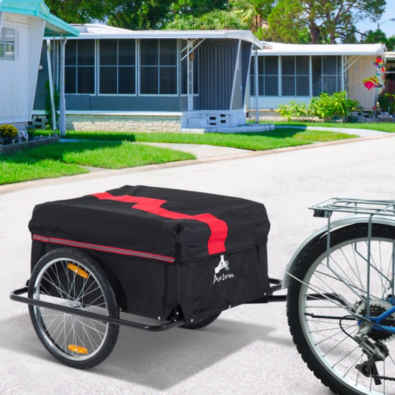 Prívesný ťažný vozík za bicykel | čierno-červený