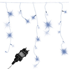 Vianočná LED reťaz dážď 5 m | studená biela 200 LED č.1