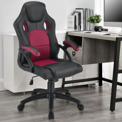 Kancelárska stolička Racing dizajn | vínovo-čierna č.2