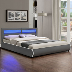 Čalúnená posteľ Murcia s LED osvetlením 180 x 200 cm | tmavo šedá č.1