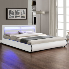 Čalúnená posteľ Murcia s LED osvetlením 180 x 200 cm | biela č.2