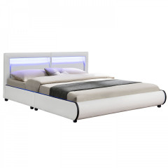 Čalúnená posteľ Murcia s LED osvetlením 180 x 200 cm | biela č.1