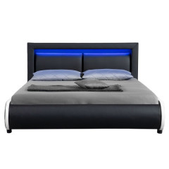 Čalúnená posteľ Murcia s LED osvetlením 140 x 200 cm | čierna č.2