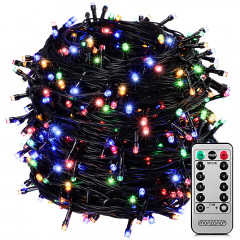 Vianočné LED osvetlenie 20 m s diaľkovým ovládaním | farebných 200 LED č.1