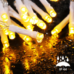 Vianočné LED osvetlenie 20 m s diaľkovým ovládaním | teplá biela 200 LED | priehľadný kábel č.2