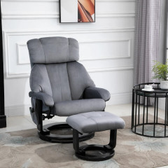 Masážne relaxačné kreslo KIPP so stoličkou | sivá