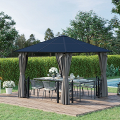 Luxusný záhradný altánok s polykarbonátovou strechou 3 x 3 m | čierno-šedá č.2