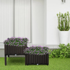 Polyratanové kvetináče 40 x 40 x 44 cm | hnedá č.2