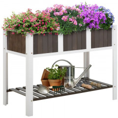 Záhradný stôl na sadenie kvetov | Bielo-sivá č.1