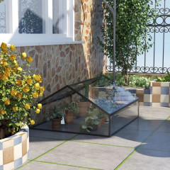 Záhradný hliníkový skleník s nastaviteľnými dverami | 117 x 97 x 52 cm č.3