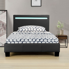 Čalúnená posteľ Verona s LED osvetlením 90 x 200 cm | čierna č.2