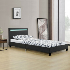 Čalúnená posteľ Verona s LED osvetlením 90 x 200 cm | čierna č.1