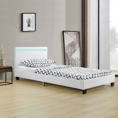 Čalúnená posteľ Verona s LED osvetlením 90 x 200 cm | biela č.1