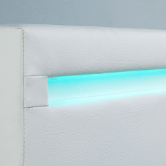 Čalúnená posteľ Verona s LED osvetlením 90 x 200 cm | biela č.2