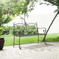 Záhradná dvojmiestna kovová lavica | 114 x 53,3 x 91 cm č.1