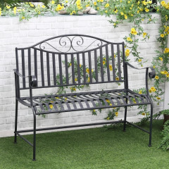 Záhradná dvojmiestna kovová lavica | 15,5 x 54 x 96 cm č.1
