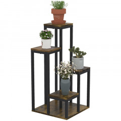Rustikálny štvorposchodový stojan na rastliny | 40 cm x 40 cm x 81 cm