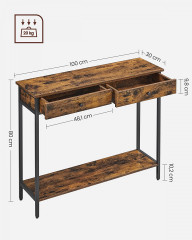 Konzolový stôl Vintage | hnedo-čierna č.3
