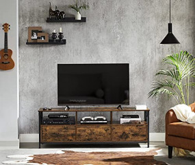 Rustikálny TV stolík 40 x 147 x 50 cm| čierno-hnedý č.2