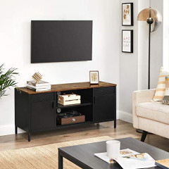 Rustikálny TV stolík 120 x 40 x 55 cm| čierno-hnedý č.1