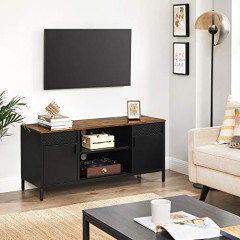 Rustikálny TV stolík 120 x 40 x 55 cm| čierno-hnedý