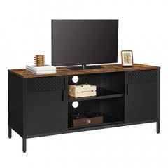 Rustikálny TV stolík 120 x 40 x 55 cm| čierno-hnedý č.2