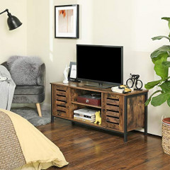 Rustikálny TV stolík 110 x 40 x 50 cm| čierno-hnedý č.2