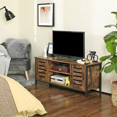 Rustikálny TV stolík 110 x 40 x 50 cm| čierno-hnedý č.2