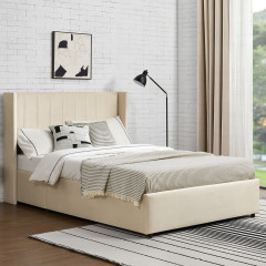 Čalúnená posteľ Savona 140x 200 cm s úložným priestorom | béžová č.1