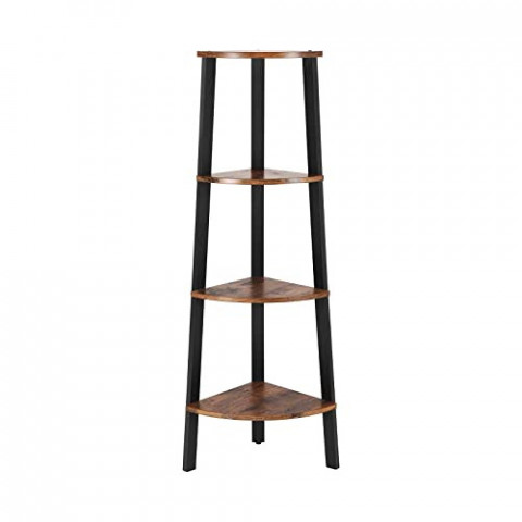 Rohová polica 4 poschodia | hnedá, čierna č.2