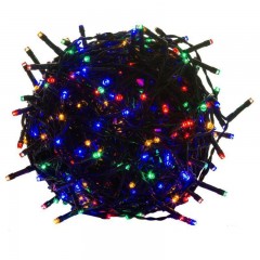Vianočné LED osvetlenie 10 m | farebné 100 LED | zelený kábel č.2