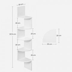 Nástenná rohová polica | biela č.2