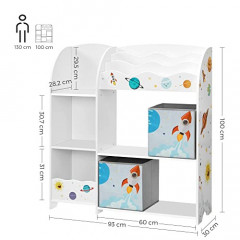 Detský organizér s úložnými boxmi | 93 x 30 x 100 cm č.3