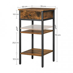 Rustikálny nočný stolík so zásuvkou | 35 x 35 x 70 cm č.3