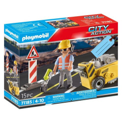 Playmobil 71185 Stavebný robotník s frézou č.1