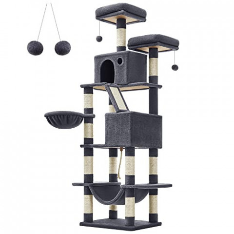 Škrabadlo pre mačky 60 x 50 x 206 cm | dymovo sivá č.2