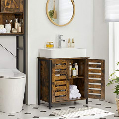 Kúpeľňová skrinka pod umývadlo 60 x 30 x 60 cm | rustikálna hnedá č.3