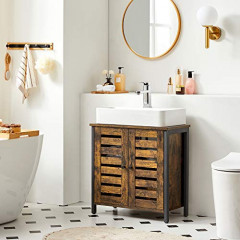 Kúpeľňová skrinka pod umývadlo 60 x 30 x 60 cm | rustikálna hnedá č.1