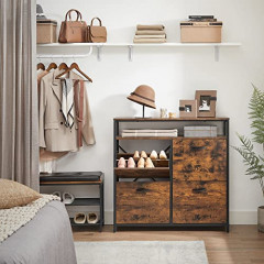Shoe rack with folding shelves | rustic brown č.1