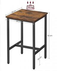 Štvorcový vysoký barový stôl | hnedá č.3