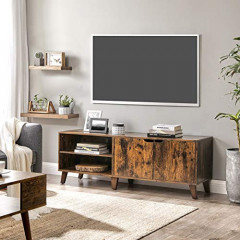 Rustikálny TV stolík 140 x 40 x 50 cm | čierno-hnedá