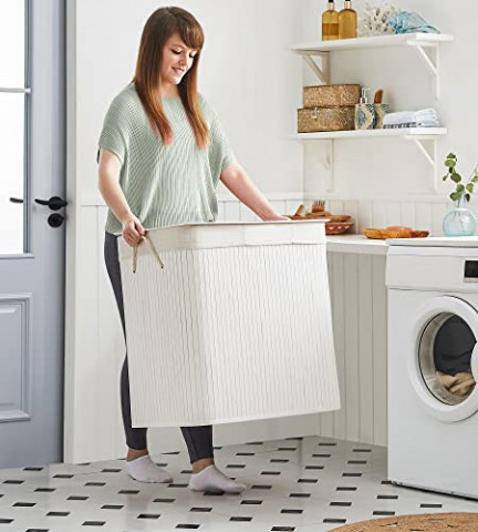 Kôš na bielizeň s 3 sekciami 150 l | biela č.4