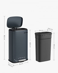 Kuchynský odpadkový kôš 30 l | dymovo sivá č.3